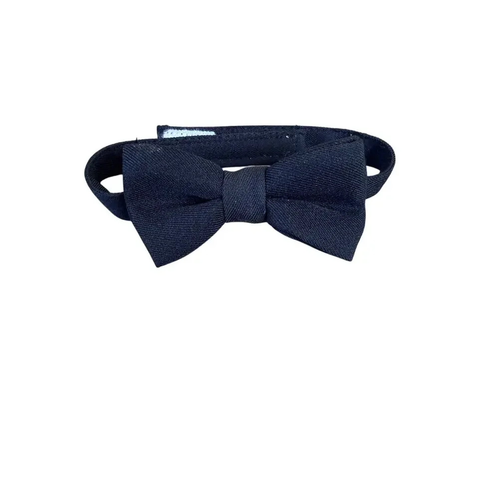 Stylish Boys Black Bow Tie - Easy Elastic Closure - 14 Inch